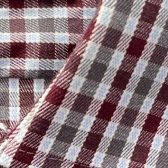 Lorenzo Uomo Trim Fit 15.5 34/35 White Gray Red Check Gingham Button Front Shirt - Picture 2 of 11